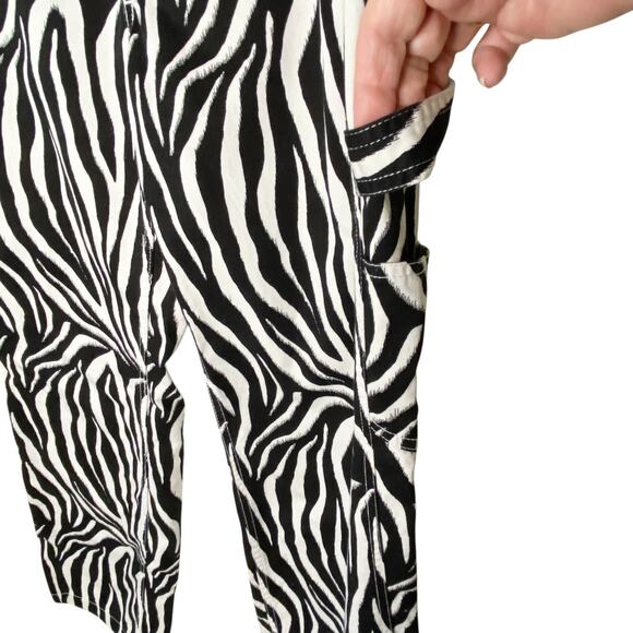 BDG Leila Zebra Print Carpenter Cargo Pants Womens Size 26 Urban Outfitters - Picture 6 of 16